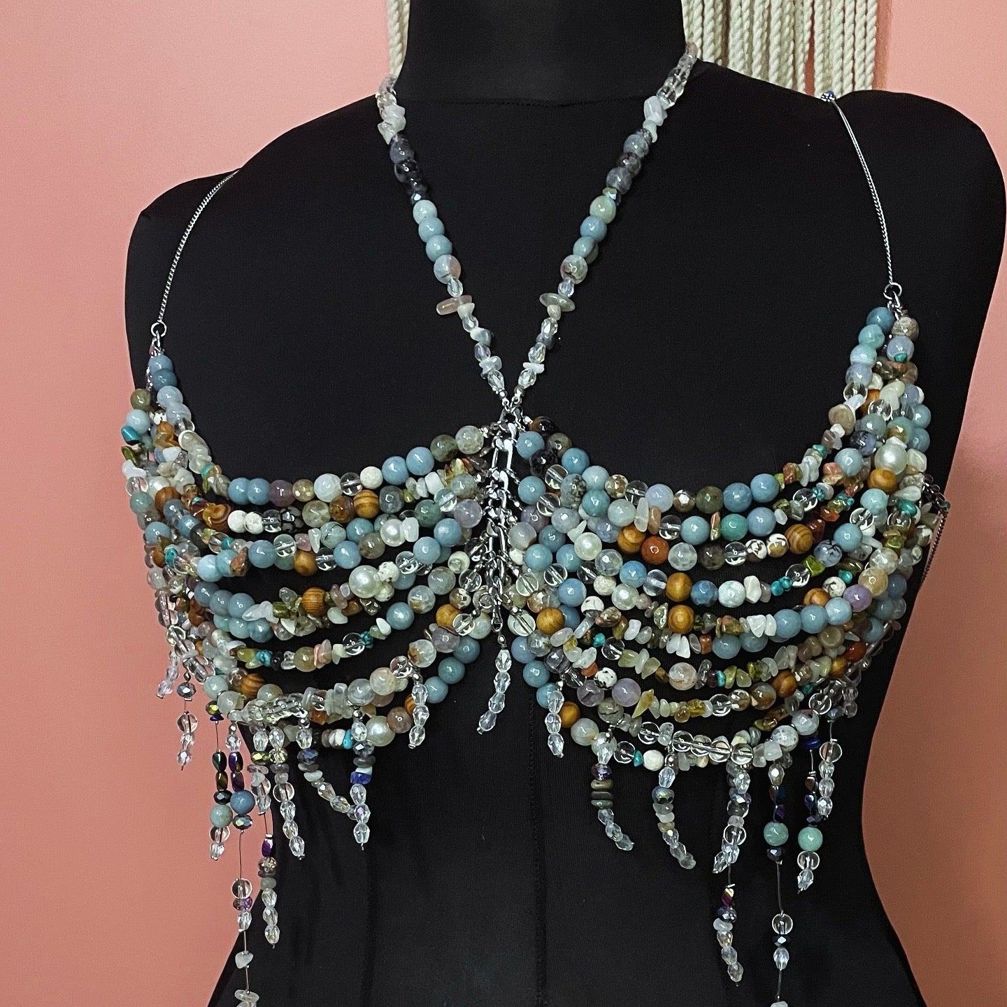 Silver Beaded Bralette