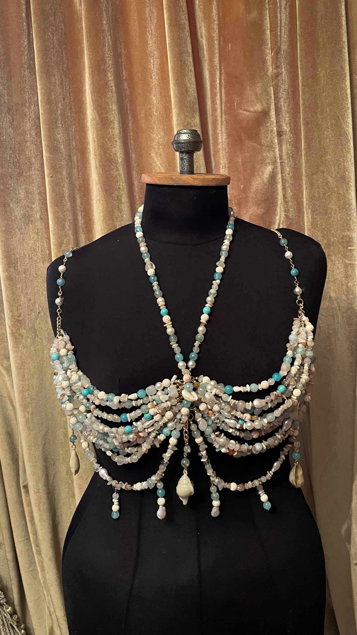 Sea Shell Beaded Bralette