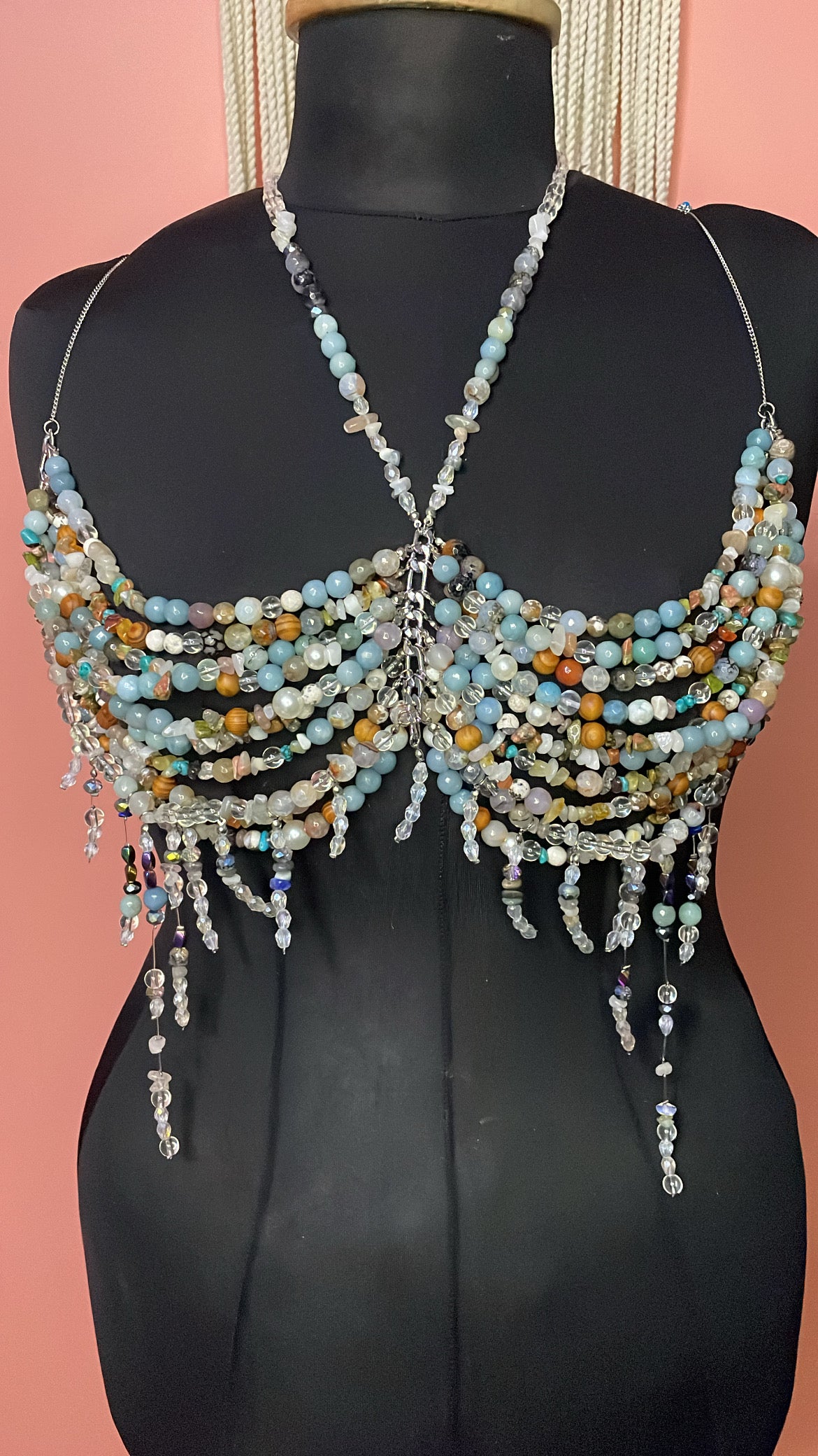 Silver Beaded Bralette