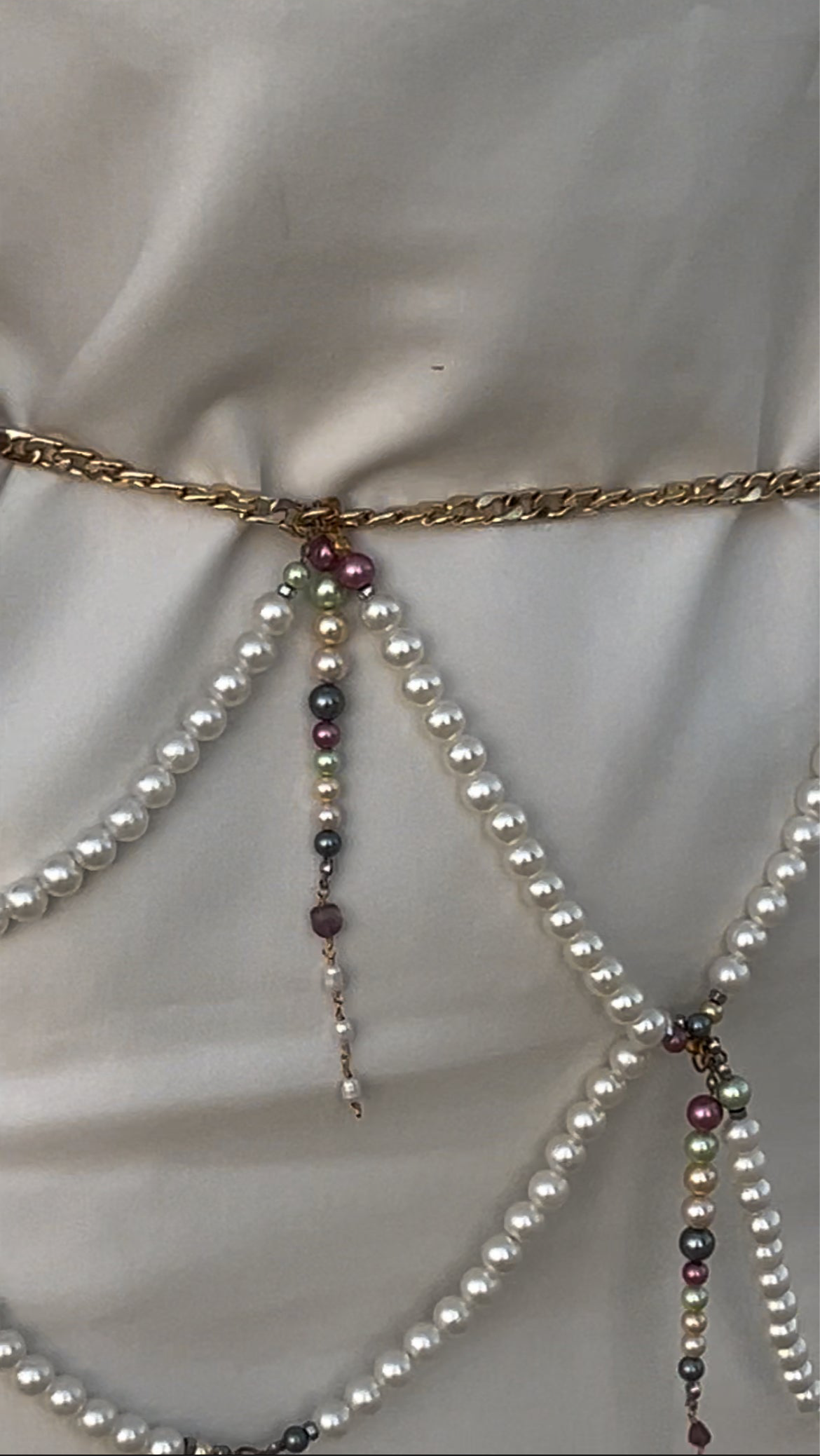 Pearl Cascade waist chain