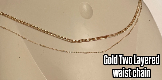 Two Layered Gold Plated Waist Chain