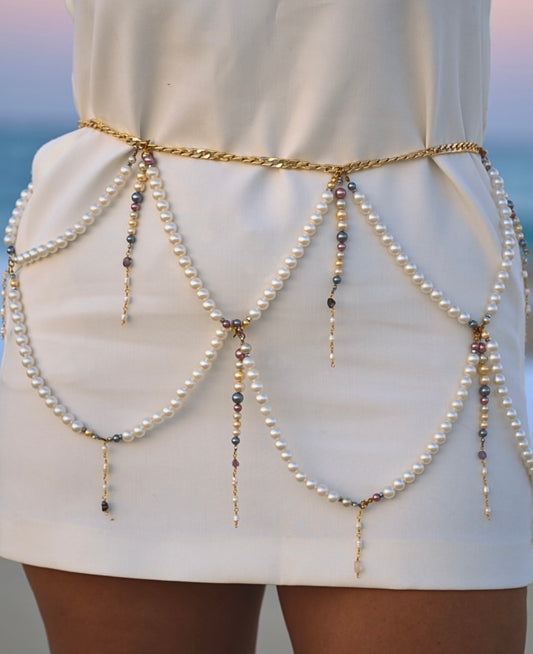 Pearl Cascade waist chain